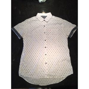 Denim & Flower Short Sleeved Button Up